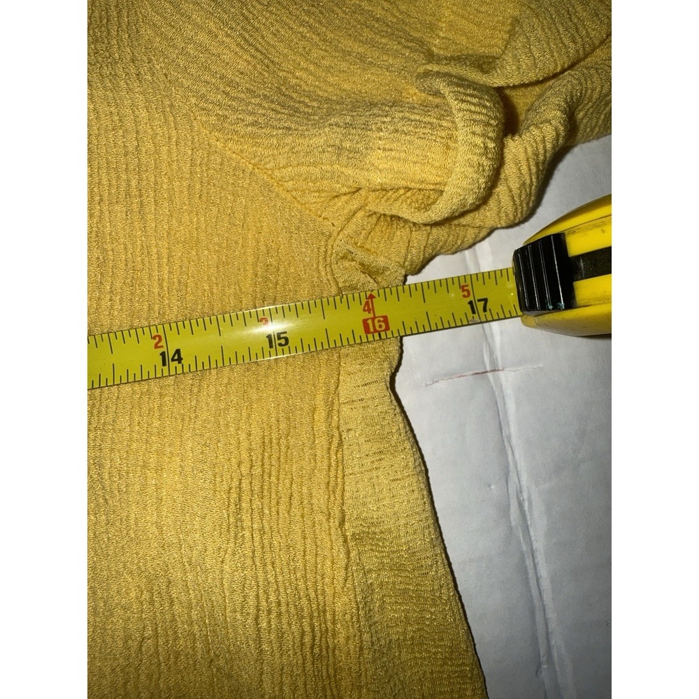 Flower & Feather Women Yellow Short‎ Sleeve Blouse S - Picture 6 of 6